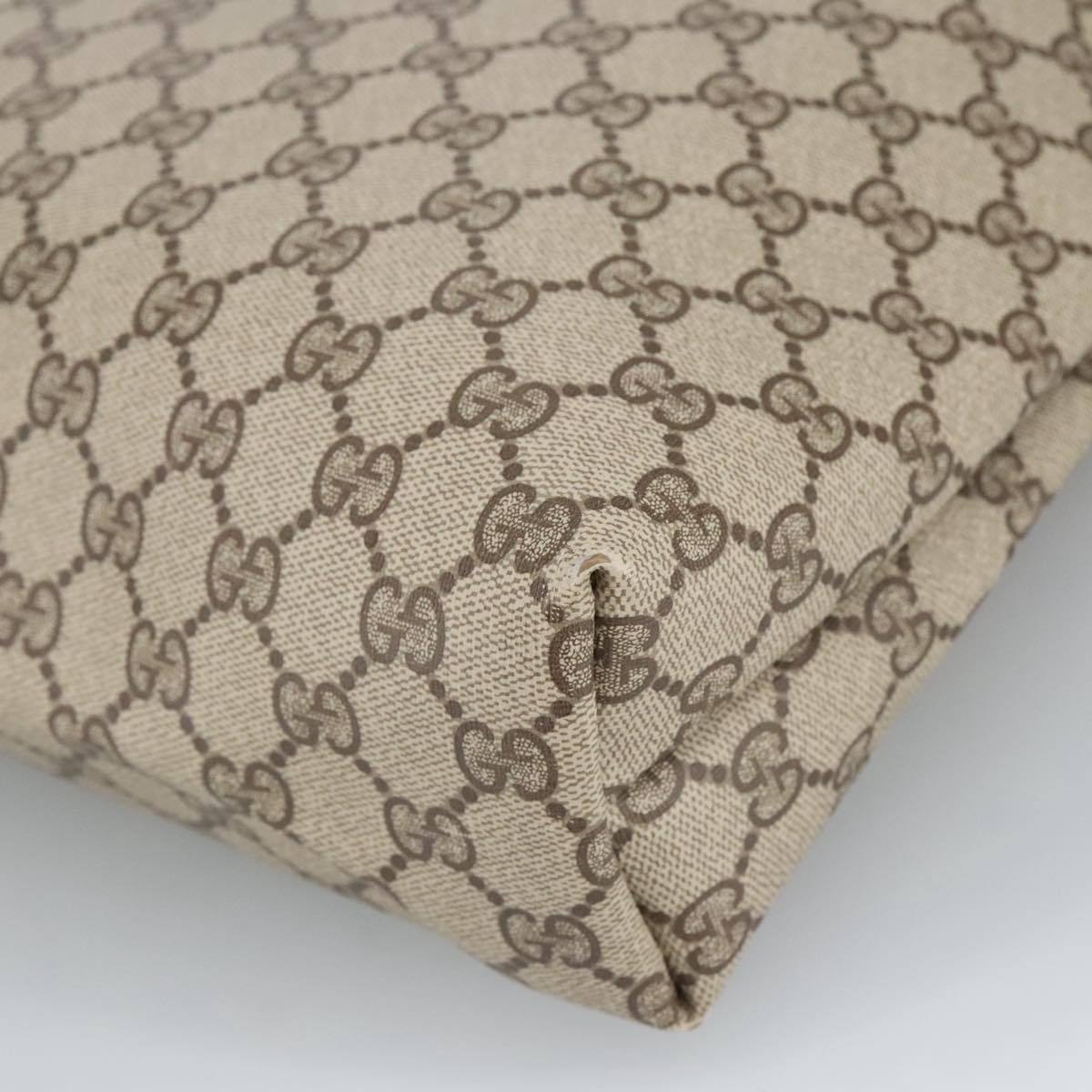 GUCCI GG Supreme Web Sherry Line Interlocking Tote Bag PVC Beige  ar12821
