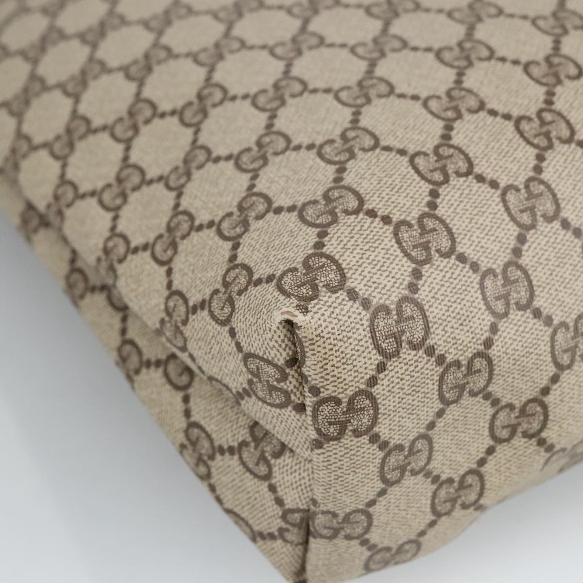 GUCCI GG Supreme Web Sherry Line Interlocking Tote Bag PVC Beige  ar12821
