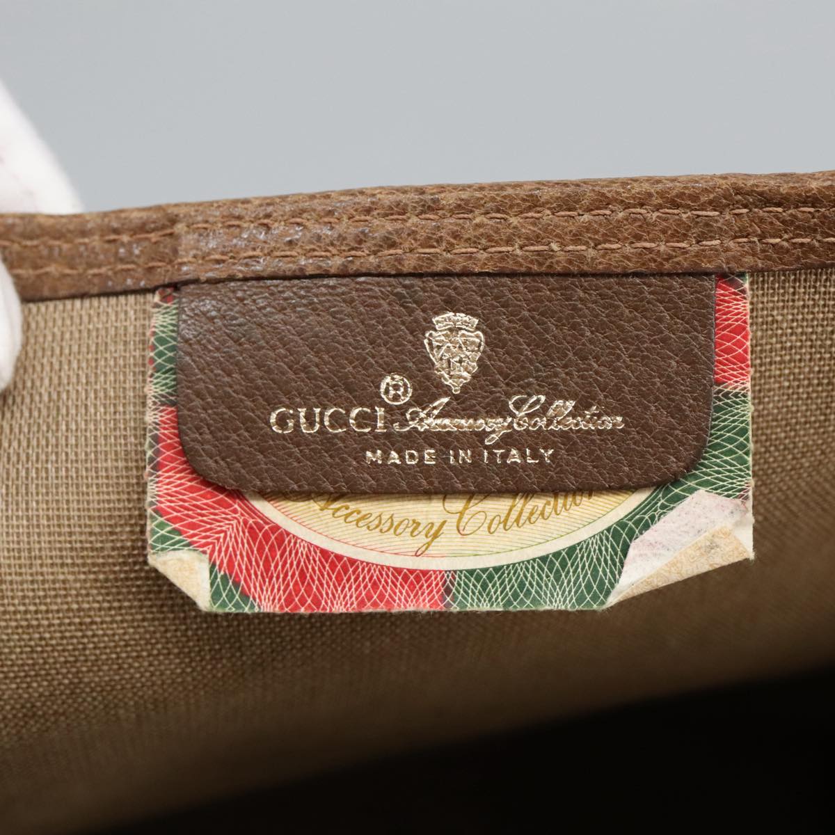 GUCCI GG Supreme Web Sherry Line Interlocking Tote Bag PVC Beige  ar12821
