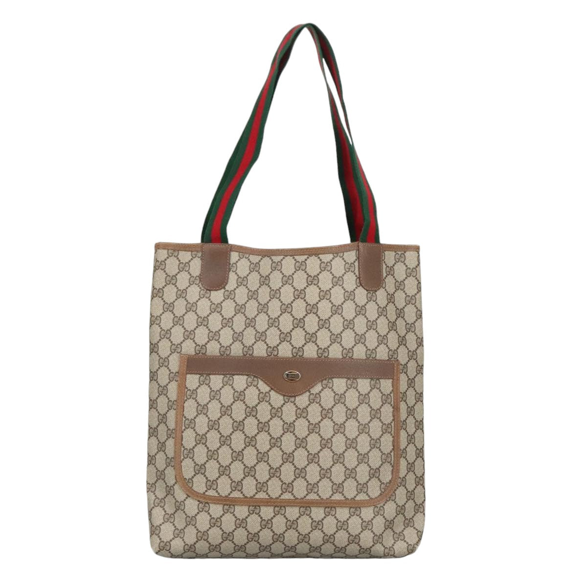 GUCCI GG Supreme Web Sherry Line Interlocking Tote Bag PVC Beige  ar12821