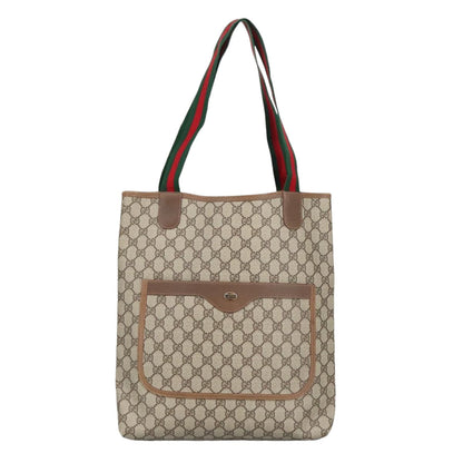 GUCCI GG Supreme Web Sherry Line Interlocking Tote Bag PVC Beige  ar12821
