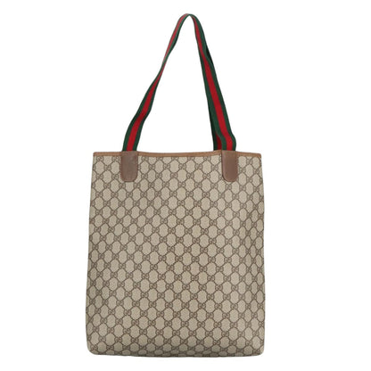 GUCCI GG Supreme Web Sherry Line Interlocking Tote Bag PVC Beige  ar12821