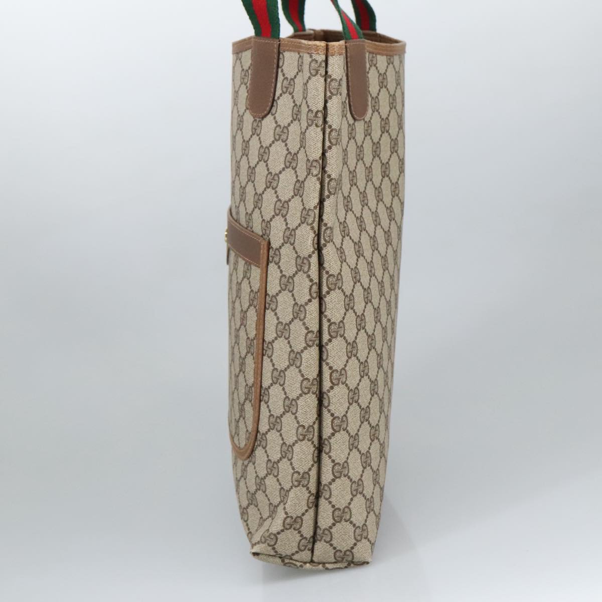 GUCCI GG Supreme Web Sherry Line Interlocking Tote Bag PVC Beige  ar12821