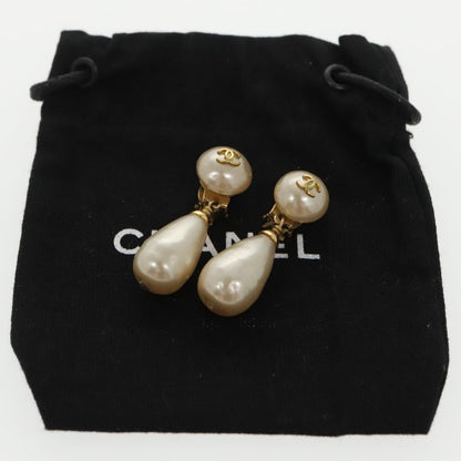 CHANEL Pearl Earring metal White CC ar12918