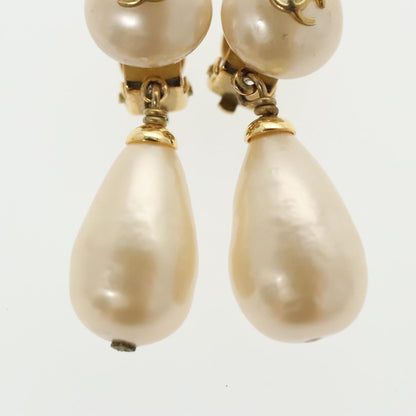 CHANEL Pearl Earring metal White CC ar12918