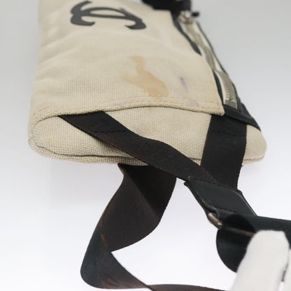 CHANEL Sports Shoulder Bag Canvas Beige CC ar13196