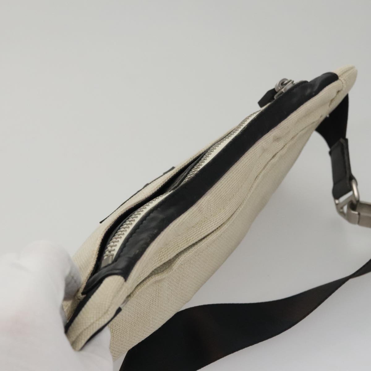 CHANEL Sports Shoulder Bag Canvas Beige CC ar13196