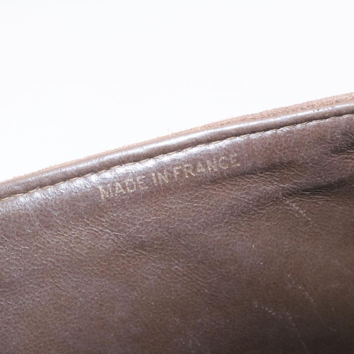 CHANEL Matelasse 30 Double Chain flap Shoulder Bag Suede Brown CC ar4582
