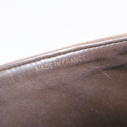 CHANEL Matelasse 30 Double Chain flap Shoulder Bag Suede Brown CC ar4582