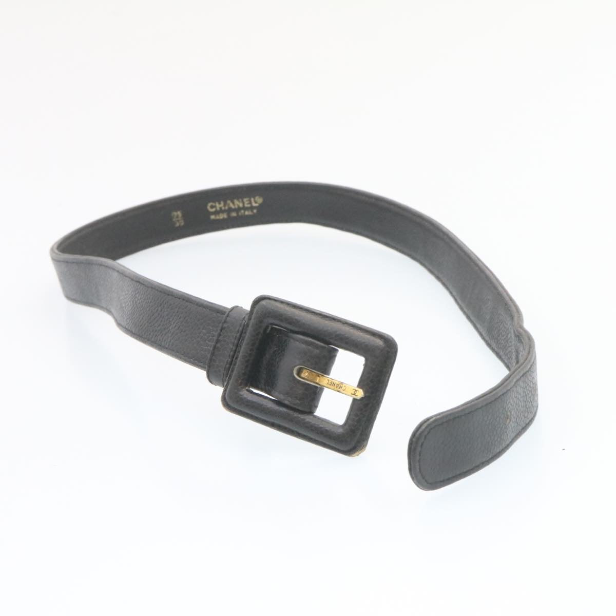 CHANEL Caviar Skin Waist Pouch Leather Black CC ar5893A