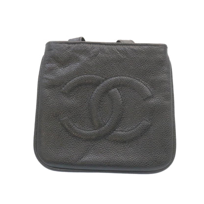 CHANEL Caviar Skin Waist Pouch Leather Black CC ar5893A