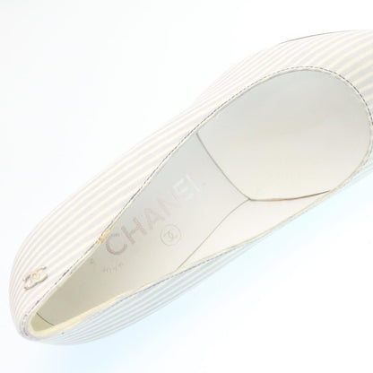 CHANEL Striped high heels pumps Leather Pink CC ar6007A