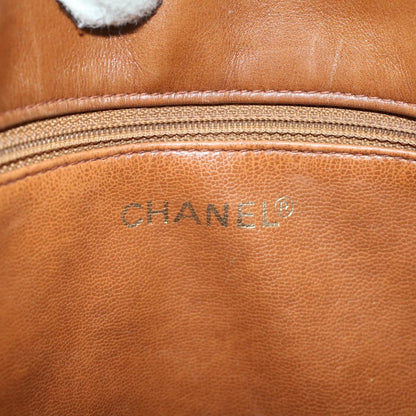 CHANEL Matelasse Chain Shoulder Bag Lamb Skin Brown CC ar8527