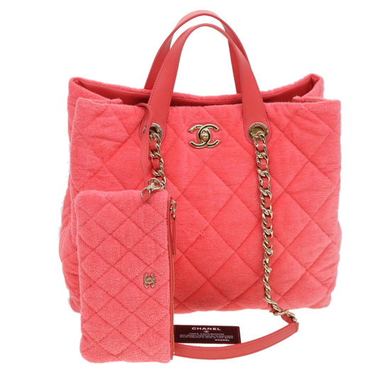 CHANEL Chain Hand Bag Pile 2way Pink CC ar9158SA