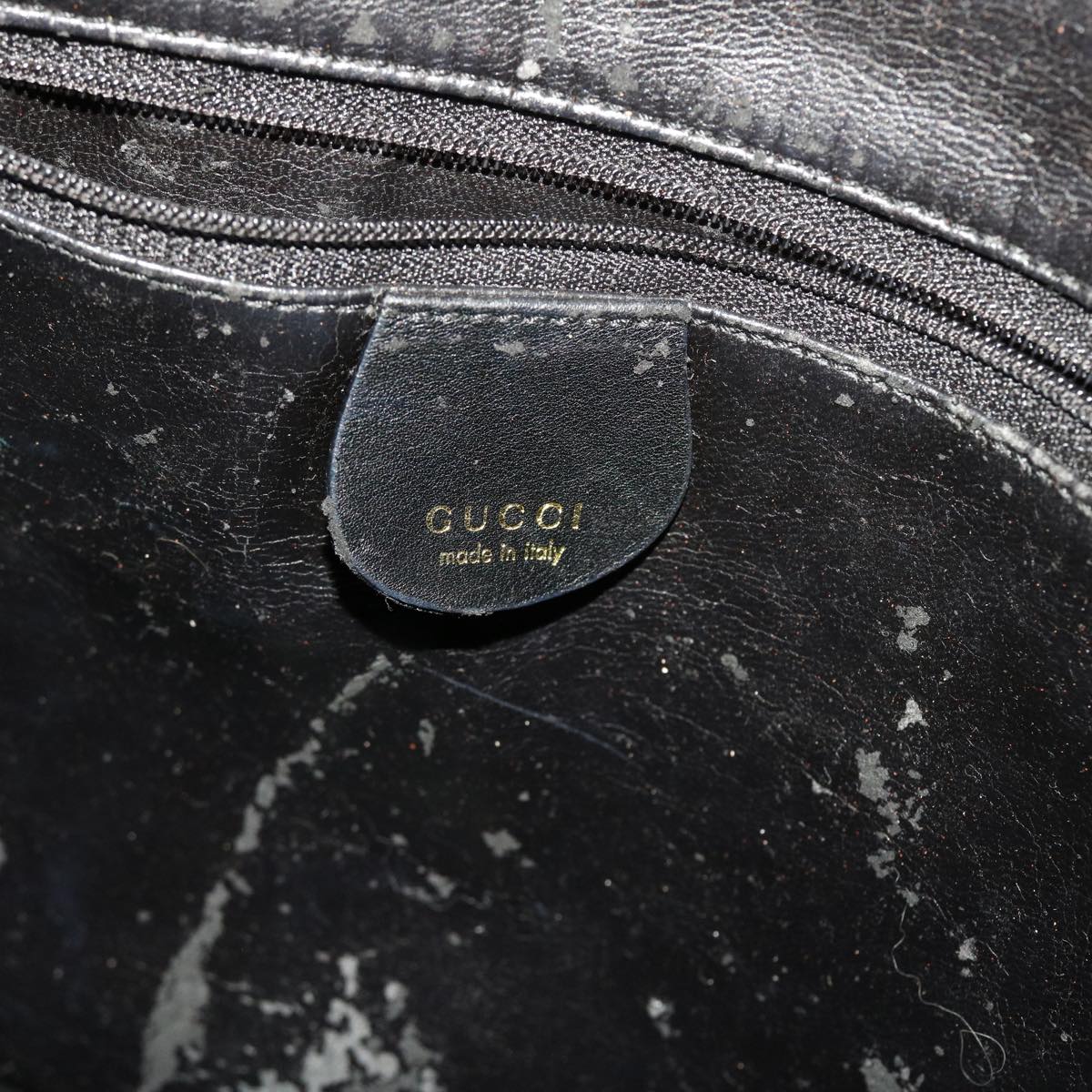 GUCCI Bamboo Hand Bag Leather 2way Black 001.0166.1577  ar9614