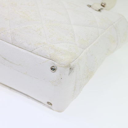 CHANEL Shoulder Bag Coated Canvas White CC ar9716