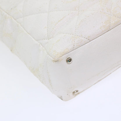 CHANEL Shoulder Bag Coated Canvas White CC ar9716