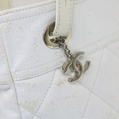 CHANEL Shoulder Bag Coated Canvas White CC ar9716