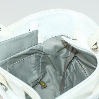 CHANEL Shoulder Bag Coated Canvas White CC ar9716