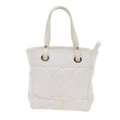CHANEL Shoulder Bag Coated Canvas White CC ar9716