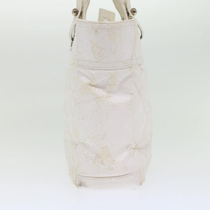 CHANEL Shoulder Bag Coated Canvas White CC ar9716
