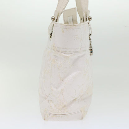 CHANEL Shoulder Bag Coated Canvas White CC ar9716