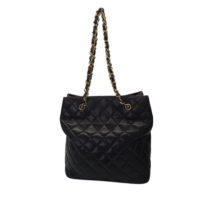 Chanel 90s Quilted Lambskin Oversize CC Shopping Tote