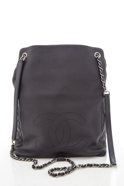 Chanel Black Lambskin CC Backpack