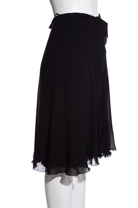 Chanel Black Pleated Skirt SZ 36