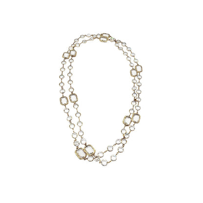 Chanel Vintage 1981 Crystal Chicklet Sautoir Station Necklace