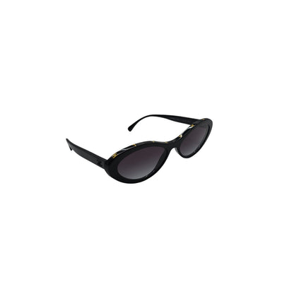 Chanel 5416 Black and Gold Oval Sunglasses