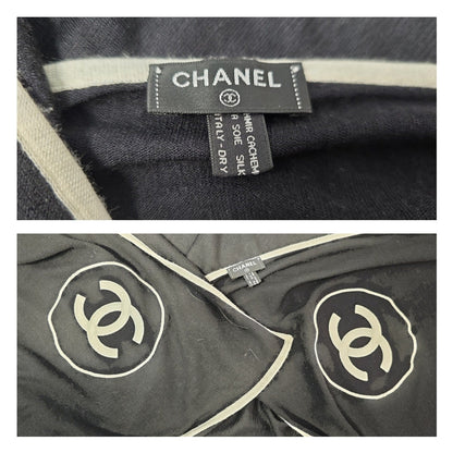 Chanel CC Logo Cashmere Silk Scarf