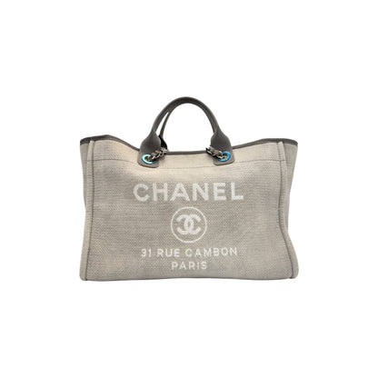 Chanel Medium Grey Deauville Shopping Tote