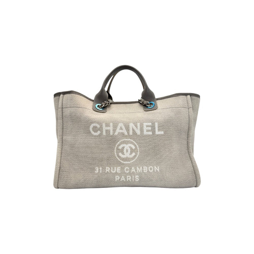 Chanel Medium Grey Deauville Shopping Tote