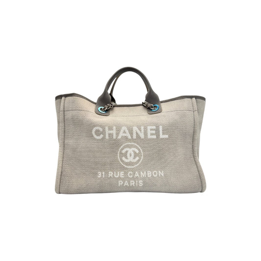 Chanel Medium Grey Deauville Shopping Tote