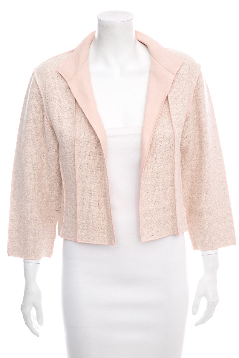 Chanel 1999 Pink Woven Linen Jacket SZ 36
