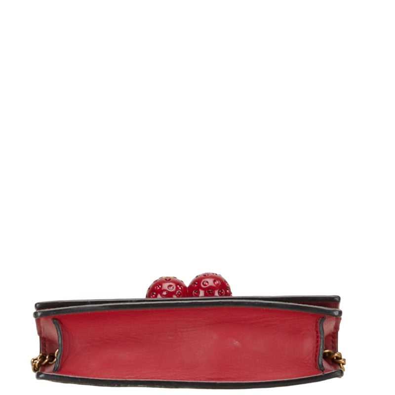 Gucci Cherry Chain Shoulder Bag 481291 Beige PVC Leather  Gucci