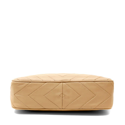 Chanel Beige Quilted Leather Vintage Camera Bag