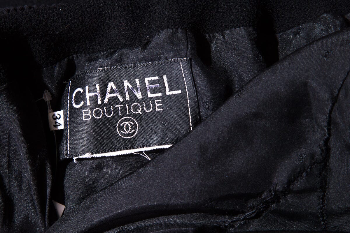 Chanel Vintage Black Ruffled Blazer SZ 34