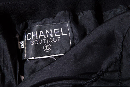 Chanel Vintage Black Ruffled Blazer SZ 34