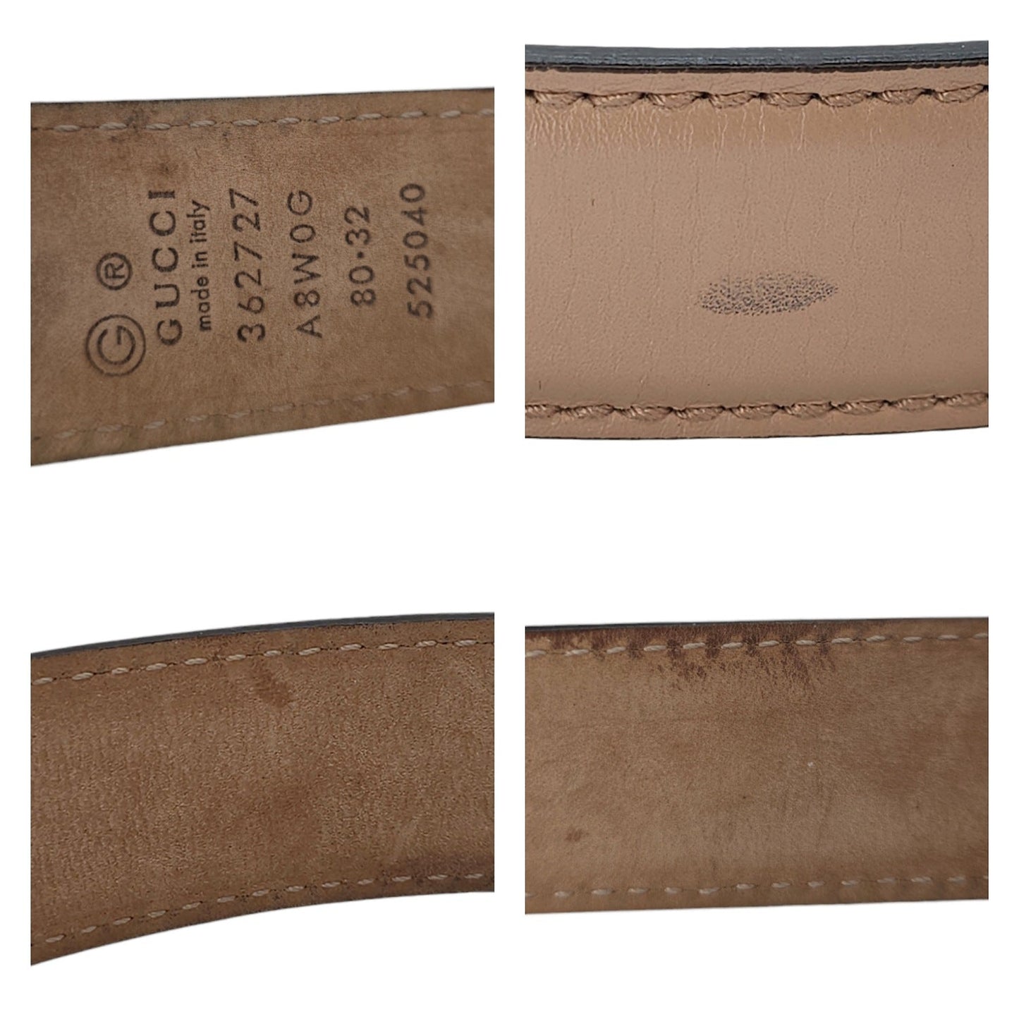 Gucci Calfskin Double G Belt Size 80/32