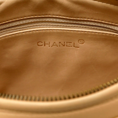 Chanel Beige Quilted Leather Vintage Camera Bag