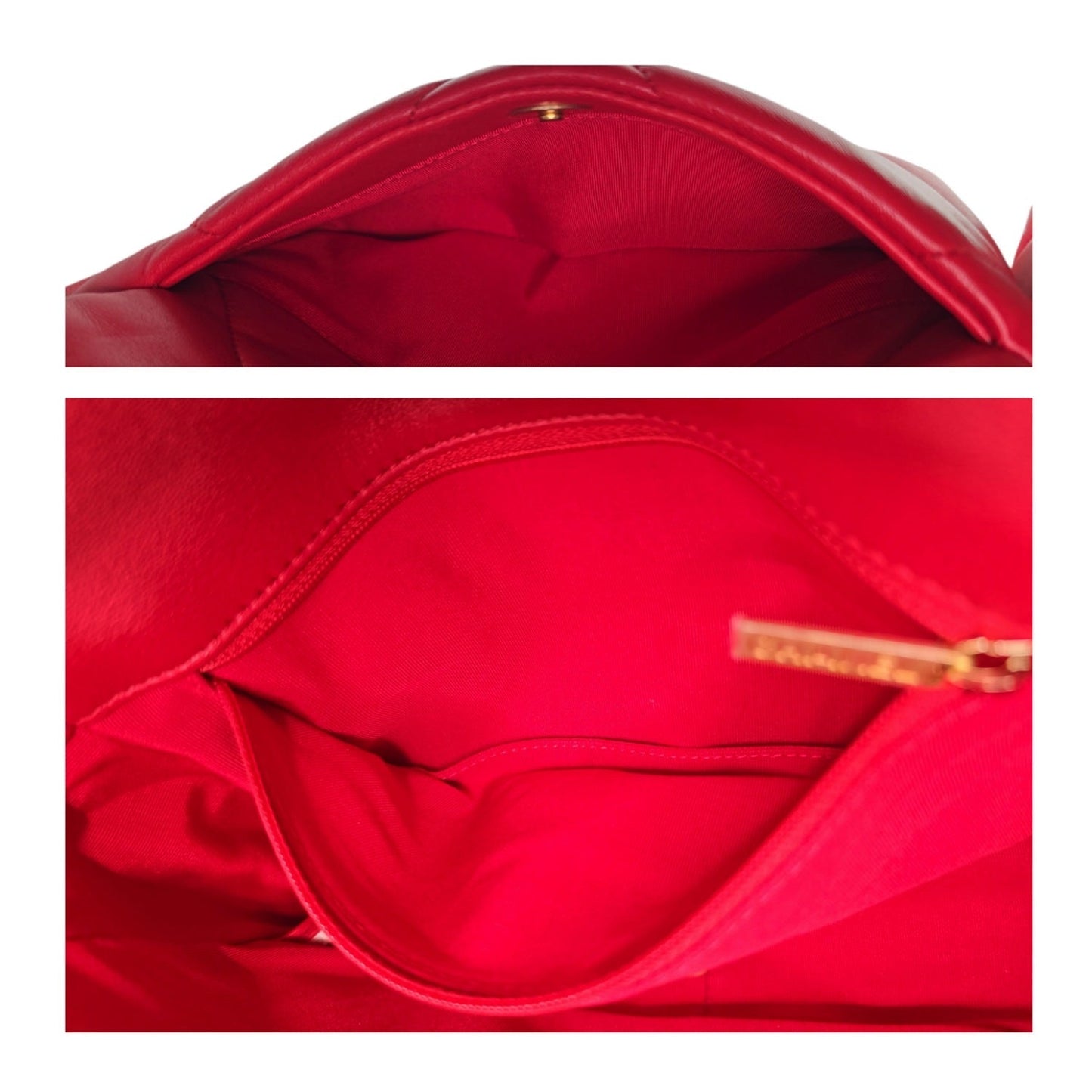 Chanel 19 Lambskin Quilted Medium Flap Bag Red