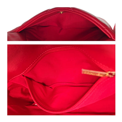 Chanel 19 Lambskin Quilted Medium Flap Bag Red