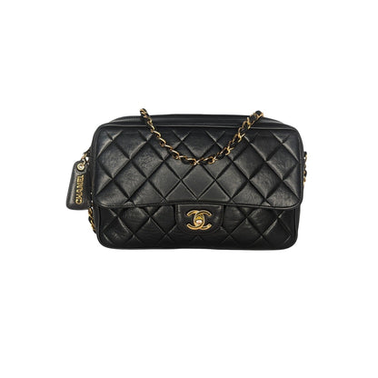 Chanel Vintage Lambskin Quilted Front Pocket Camera Bag