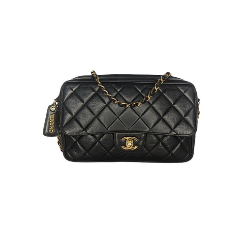 Chanel Vintage Lambskin Quilted Front Pocket Camera Bag