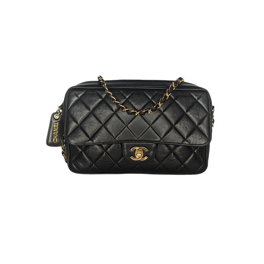 Chanel Vintage Lambskin Quilted Front Pocket Camera Bag