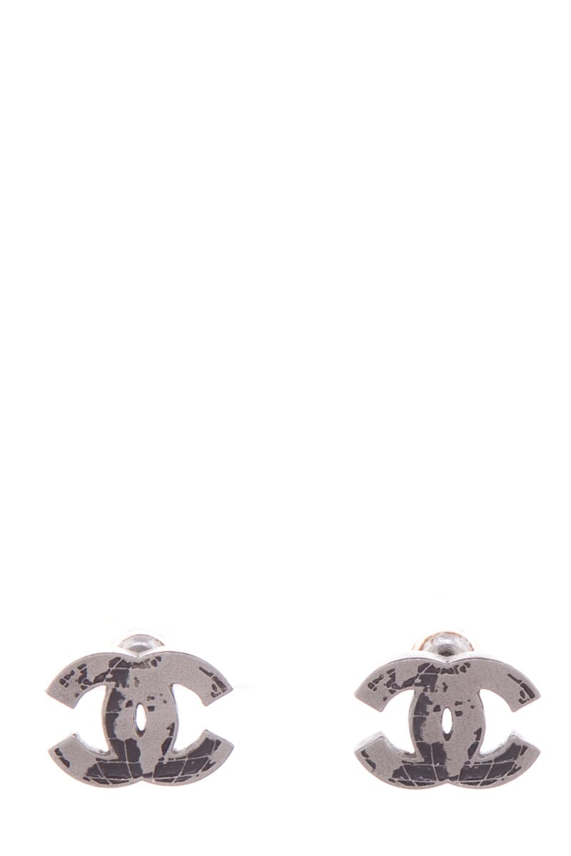 Chanel '13 CC Globe Gunmetal Earrings
