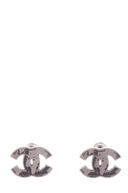 Chanel '13 CC Globe Gunmetal Earrings