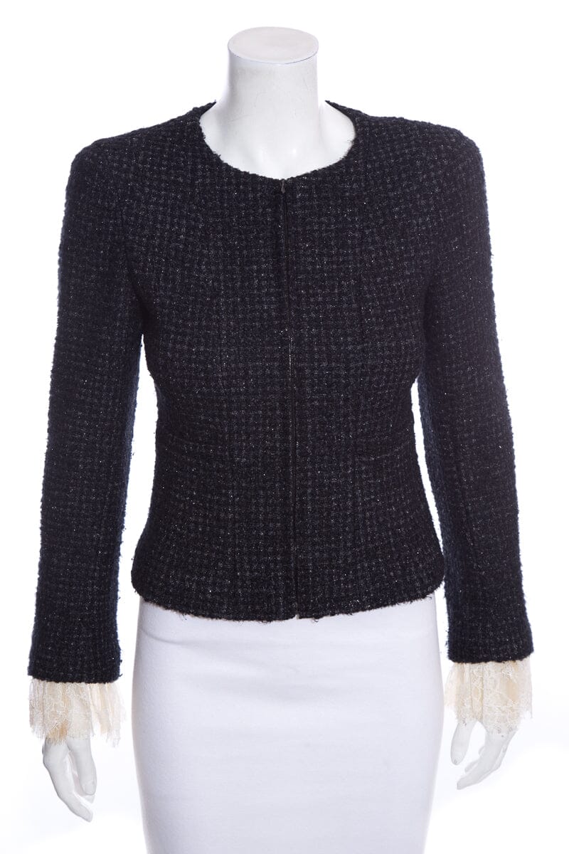 Chanel Navy Fantasy Tweed Jacket SZ 36